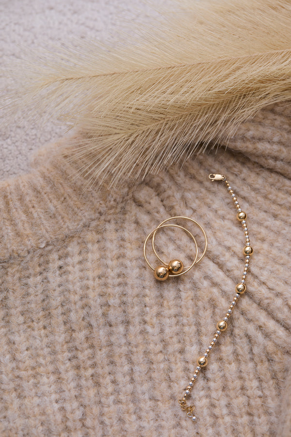 Klas Bella Hoops on knitted sweater