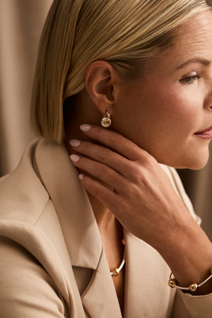 Klas Halo Hoop Earrings on model