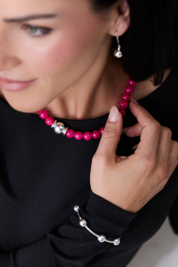 Klas Curves Silver Bracelet on model