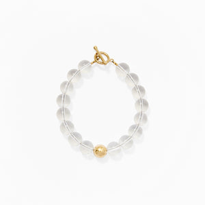 Klas Clarity Quartz Gold Bracelet on white background