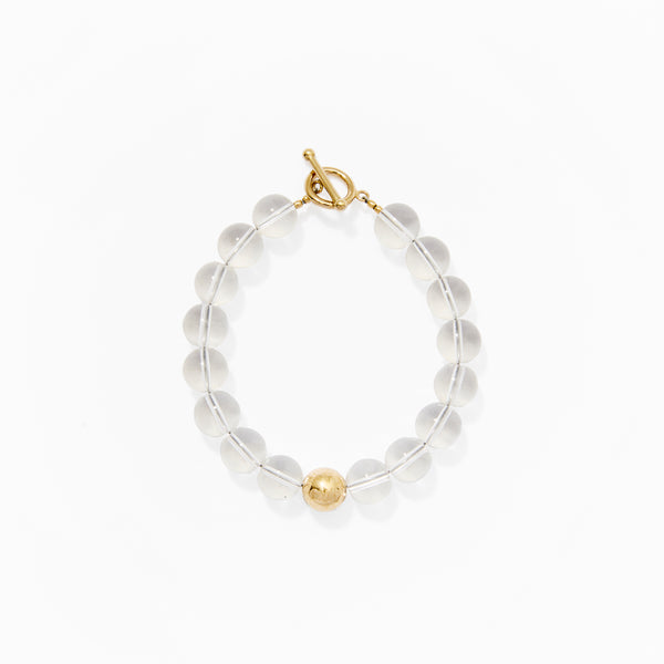 Klas Clarity Quartz Gold Bracelet on white background