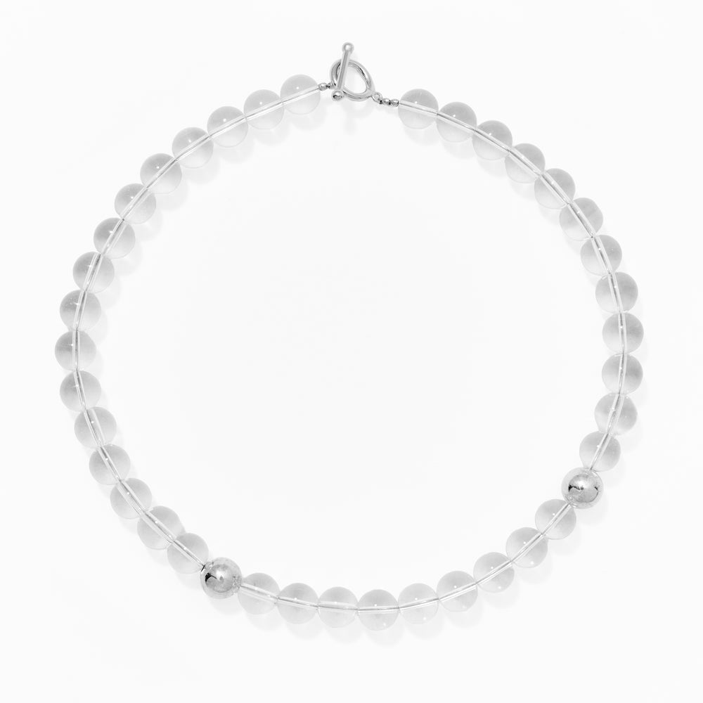 Klas Clarity Quartz Silver Necklace on white background