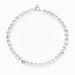Klas Clarity Quartz Silver Necklace on white background