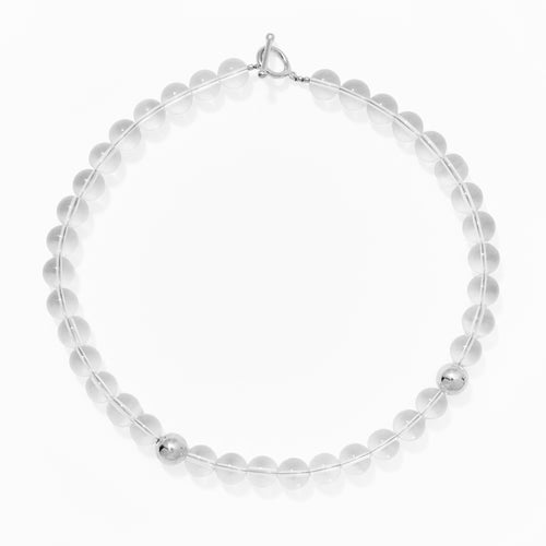 Klas Clarity Quartz Silver Necklace on white background