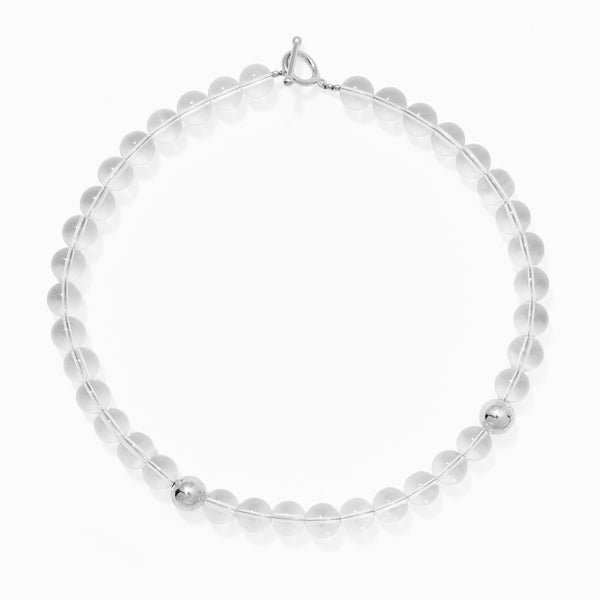 Klas Clarity Quartz Silver Necklace on white background