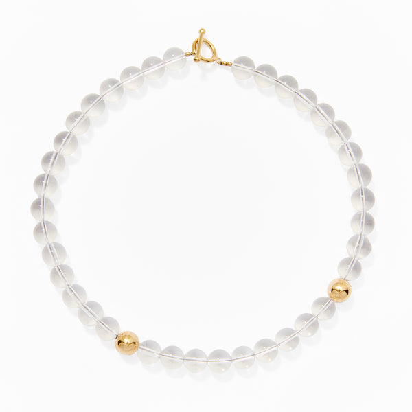 Klas Clarity Quartz Gold Necklace on white background