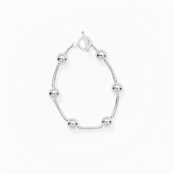 Klas Curves Silver Bracelet on white background