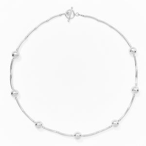 Klas Curves Silver Necklace on white background