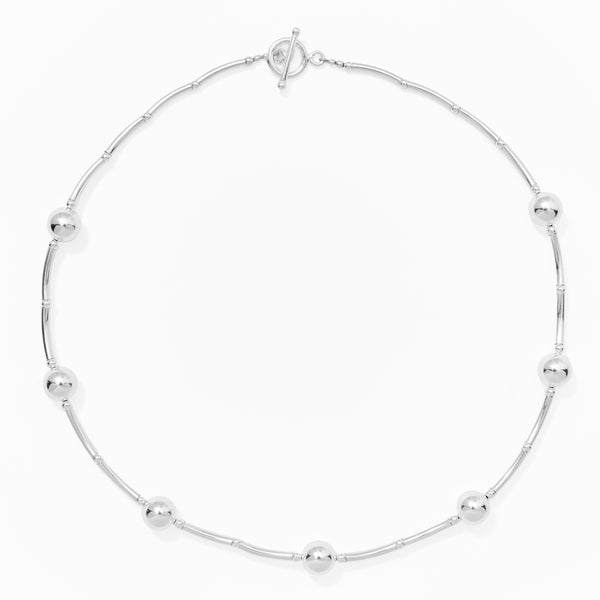 Klas Curves Silver Necklace on white background