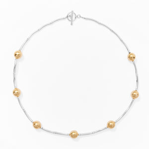 Klas Curves Gold Necklace on white background