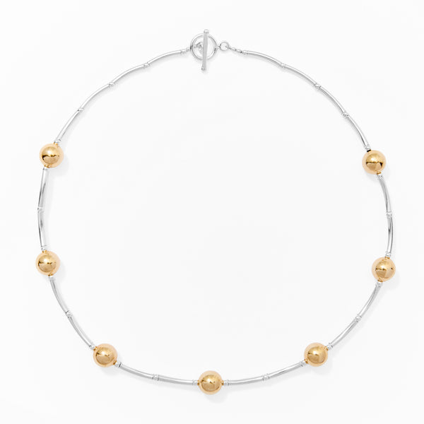 Klas Curves Gold Necklace on white background