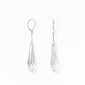 Klas Crystal Teardrop Earrings in Crystal Shadow on white background