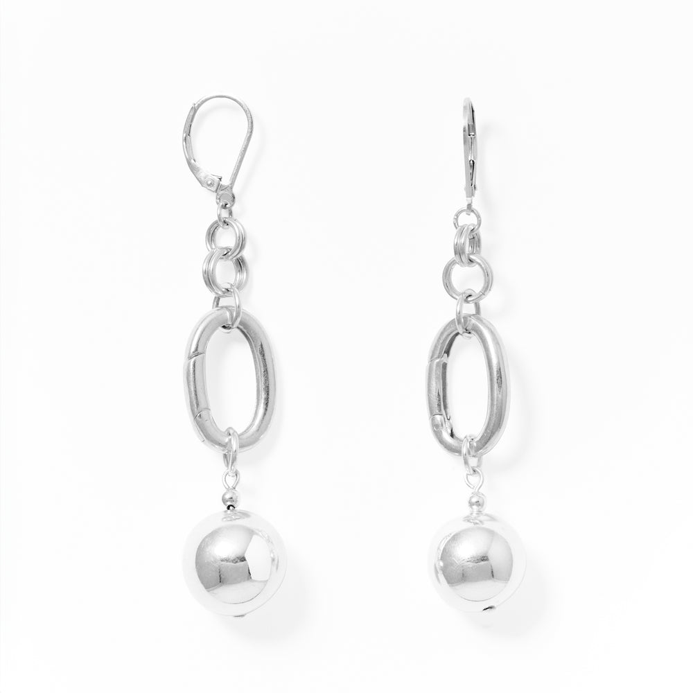 Klas Long Infinity Earrings on white background