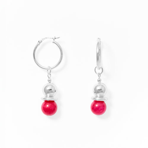Klas Juicy Hoop Earrings in Dragon Fruit on white background