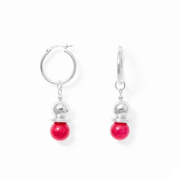 Klas Juicy Hoop Earrings in Dragon Fruit on white background