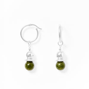 Klas Juicy Hoop Earrings in Evergreen on white background