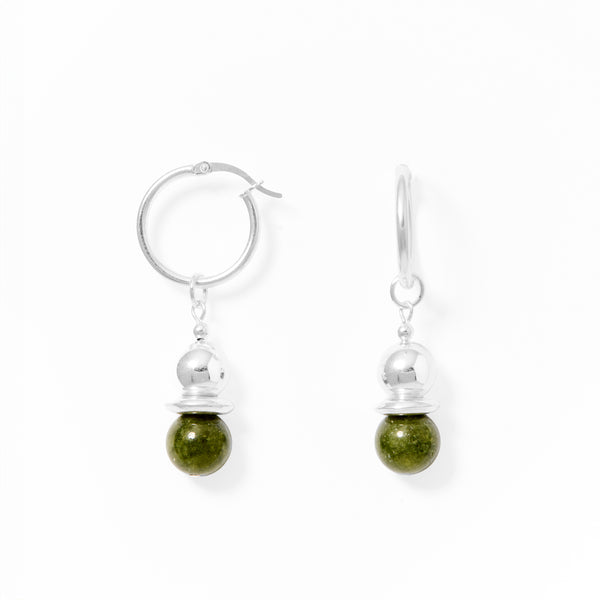 Klas Juicy Hoop Earrings in Evergreen on white background