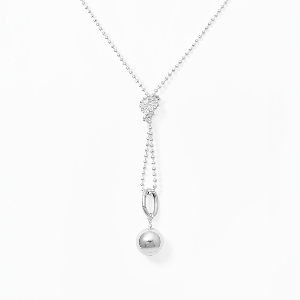 Klas Silver Orbit Pendant Necklace on white background