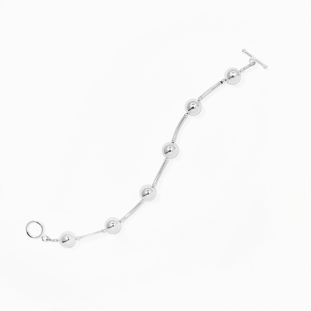 Klas Curves Silver Bracelet on white background
