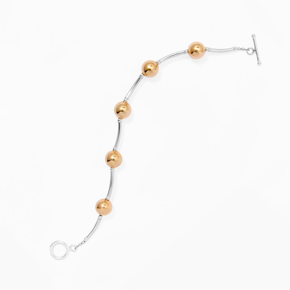 Klas Curves Gold Bracelet on white background