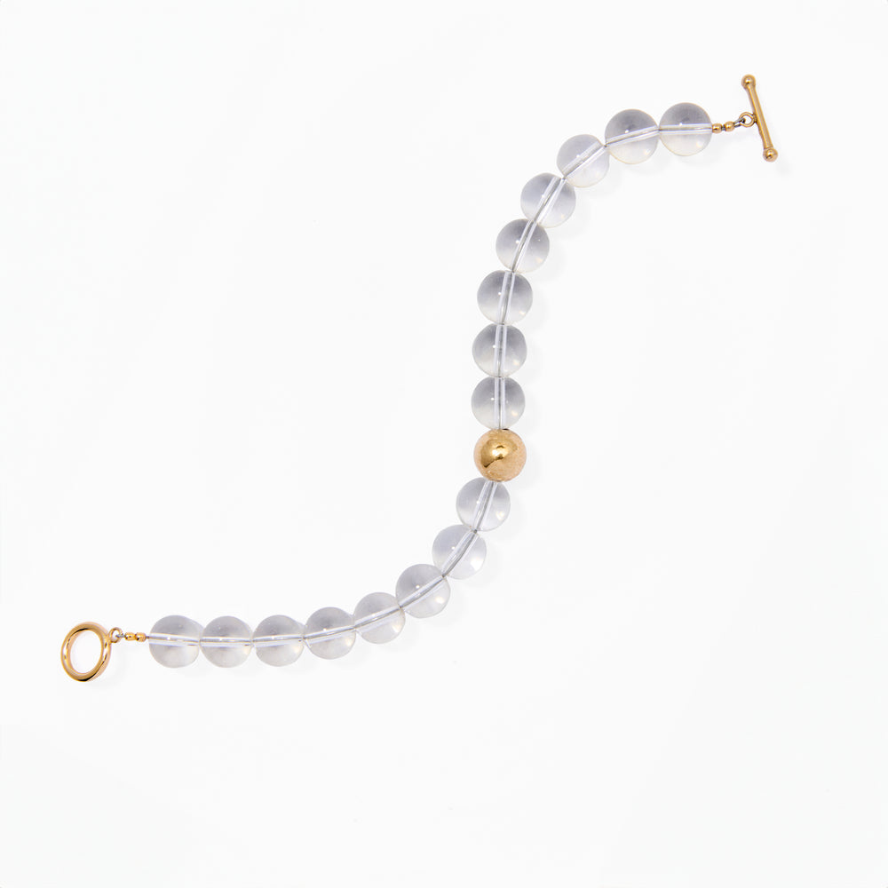 Klas Clarity Quartz Gold Bracelet on white background