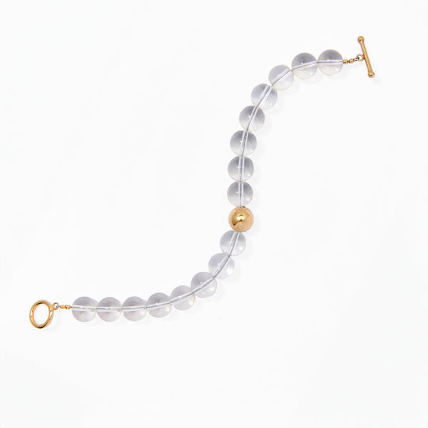 Klas Clarity Quartz Gold Bracelet on white background