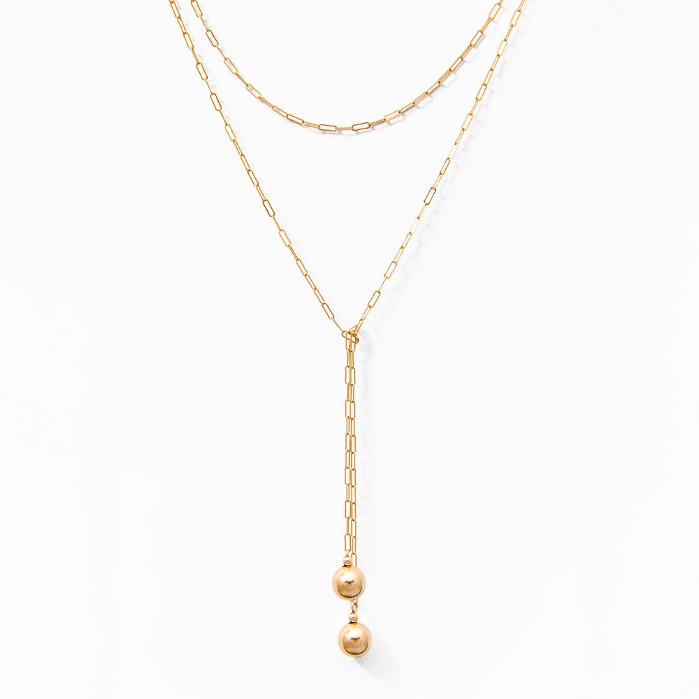 Klas Gold Wrap Necklace on white background