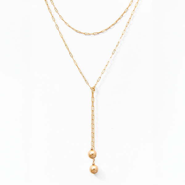 Klas Gold Wrap Necklace on white background